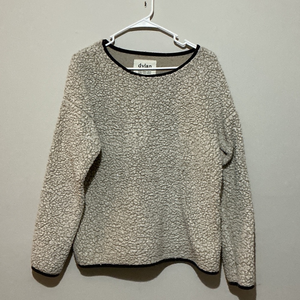 Dylan Cream and Black Sherpa Pullover